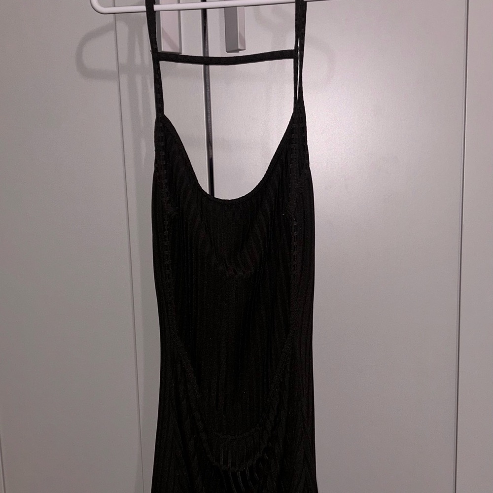 Black Ribbed Bodycon Romper - Picture 3 of 4